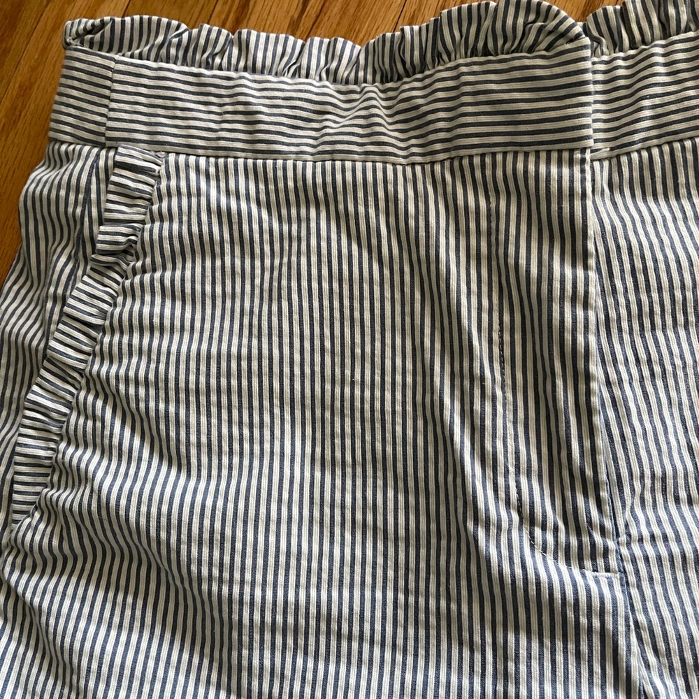 JCrew Striped Ruffle High Rise Shorts - Picture 3 of 4